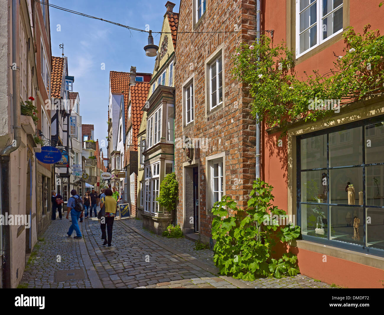 Buildings in the historic schnoor district in bremen hires stock