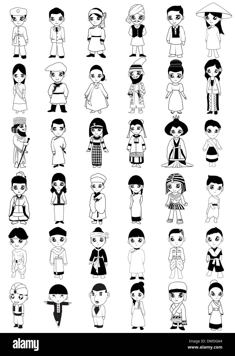 Collection of people vector cartoon Stock Vector