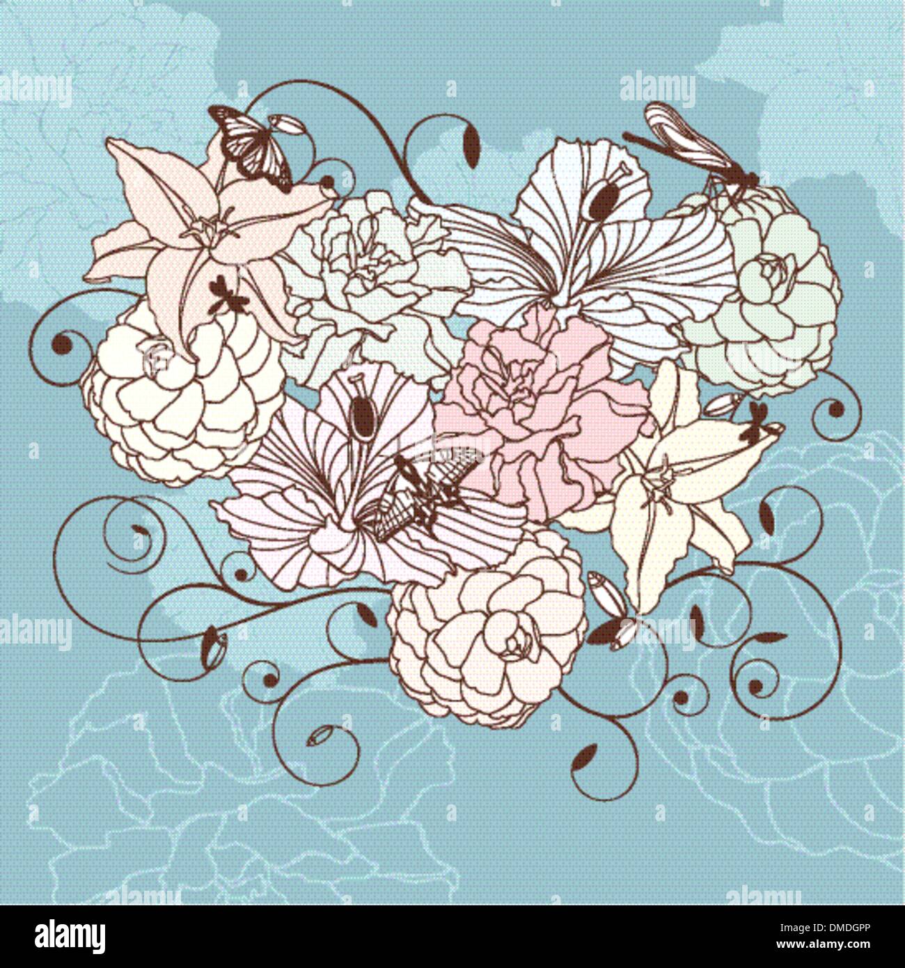 lovely floral heart Stock Vector Image & Art - Alamy