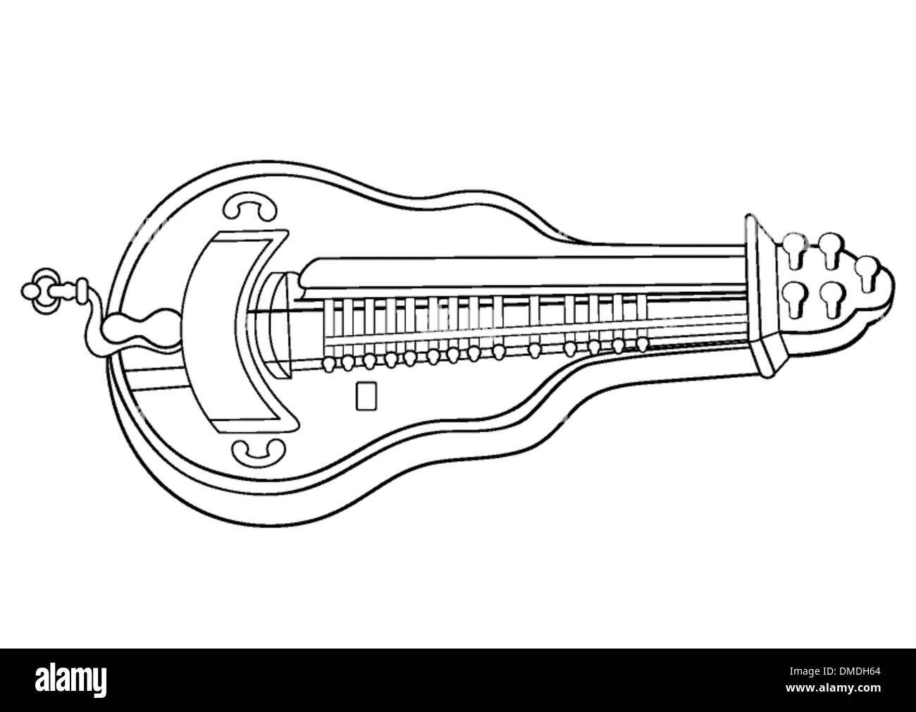 Hurdy gurdy Black and White Stock Photos & Images - Alamy