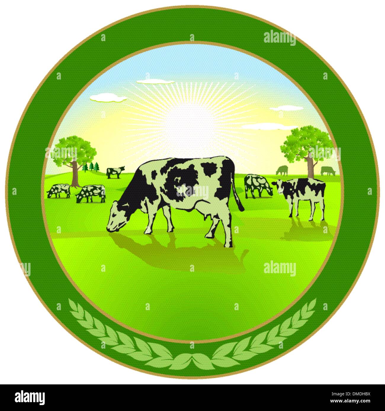 Dairy farming Label Stock Vector