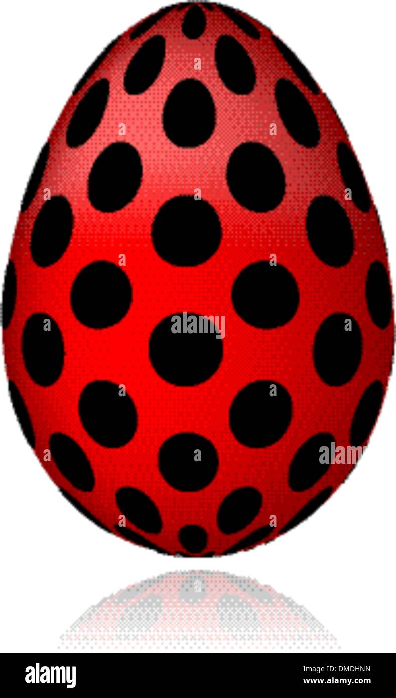 Red egg in black peas for your design Stock Vector
