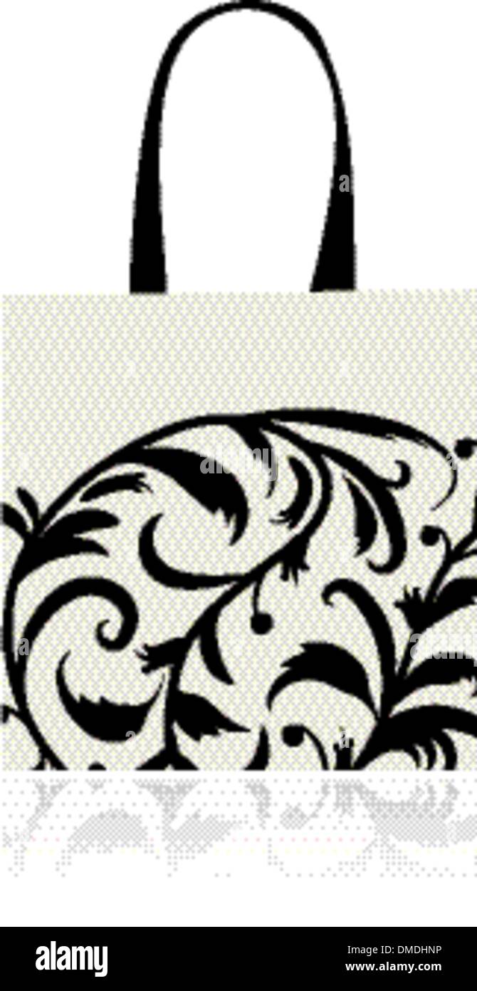 Shopping bag design, floral ornament Stock Vector Image & Art Alamy