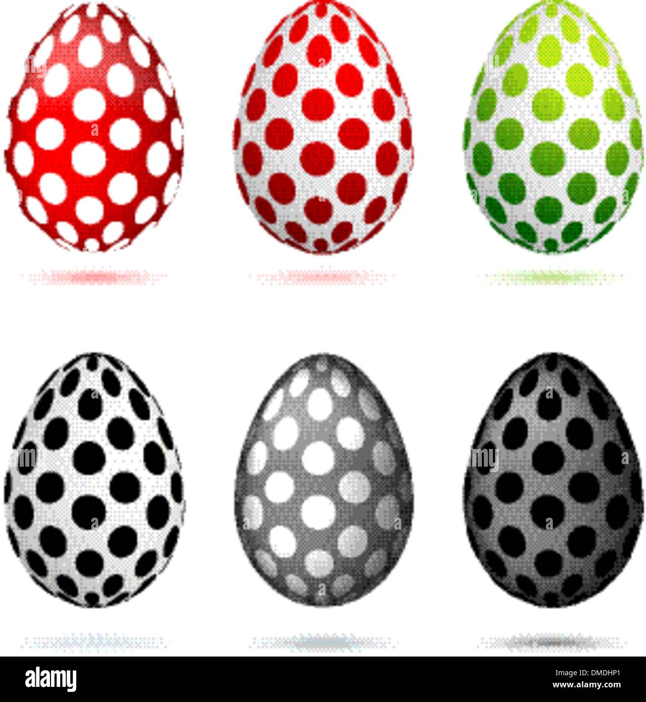 Funny eggs in peas for your design Stock Vector