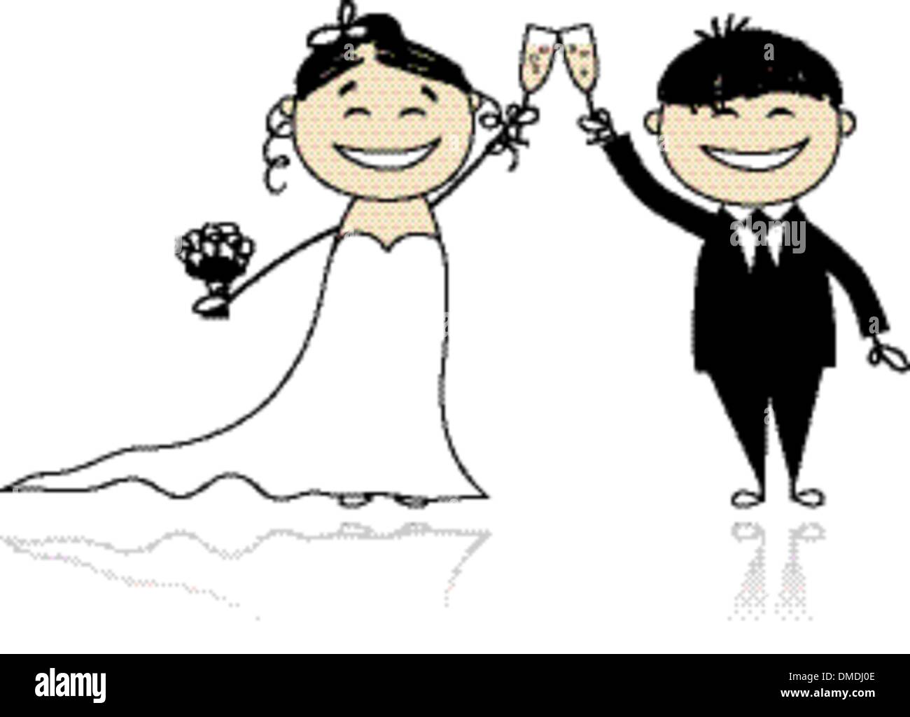 Couple cartoon wedding marriage icon hi-res stock photography and images -  Page 3 - Alamy