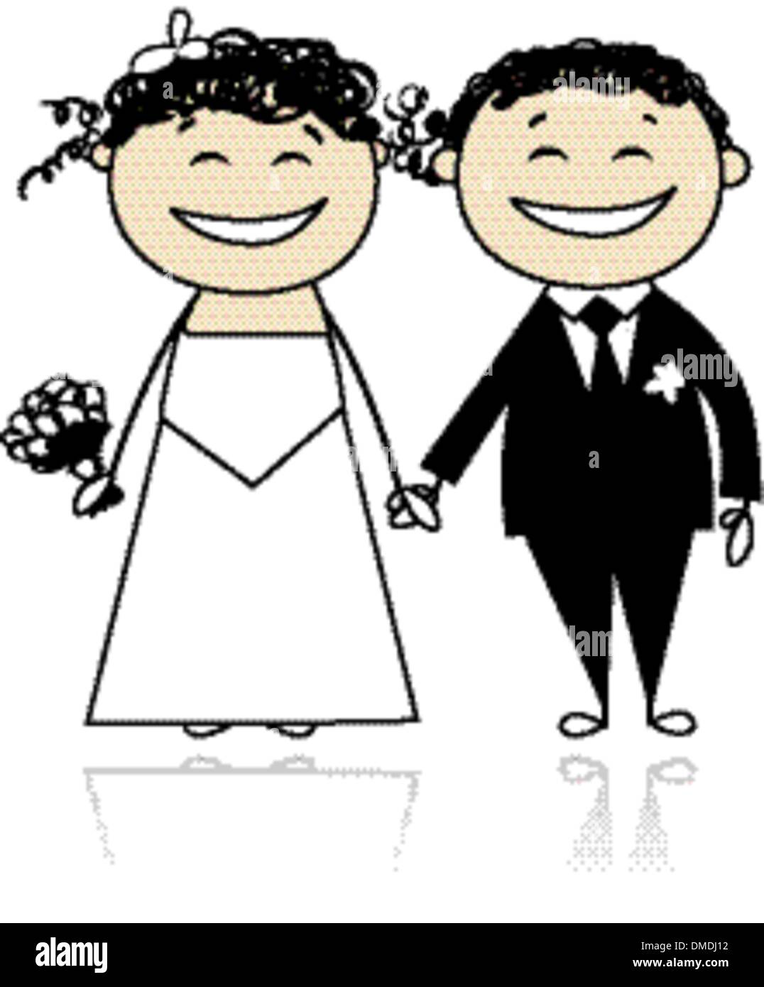 Wedding Ceremony - Bride And Groom Together For Your Design Stock 