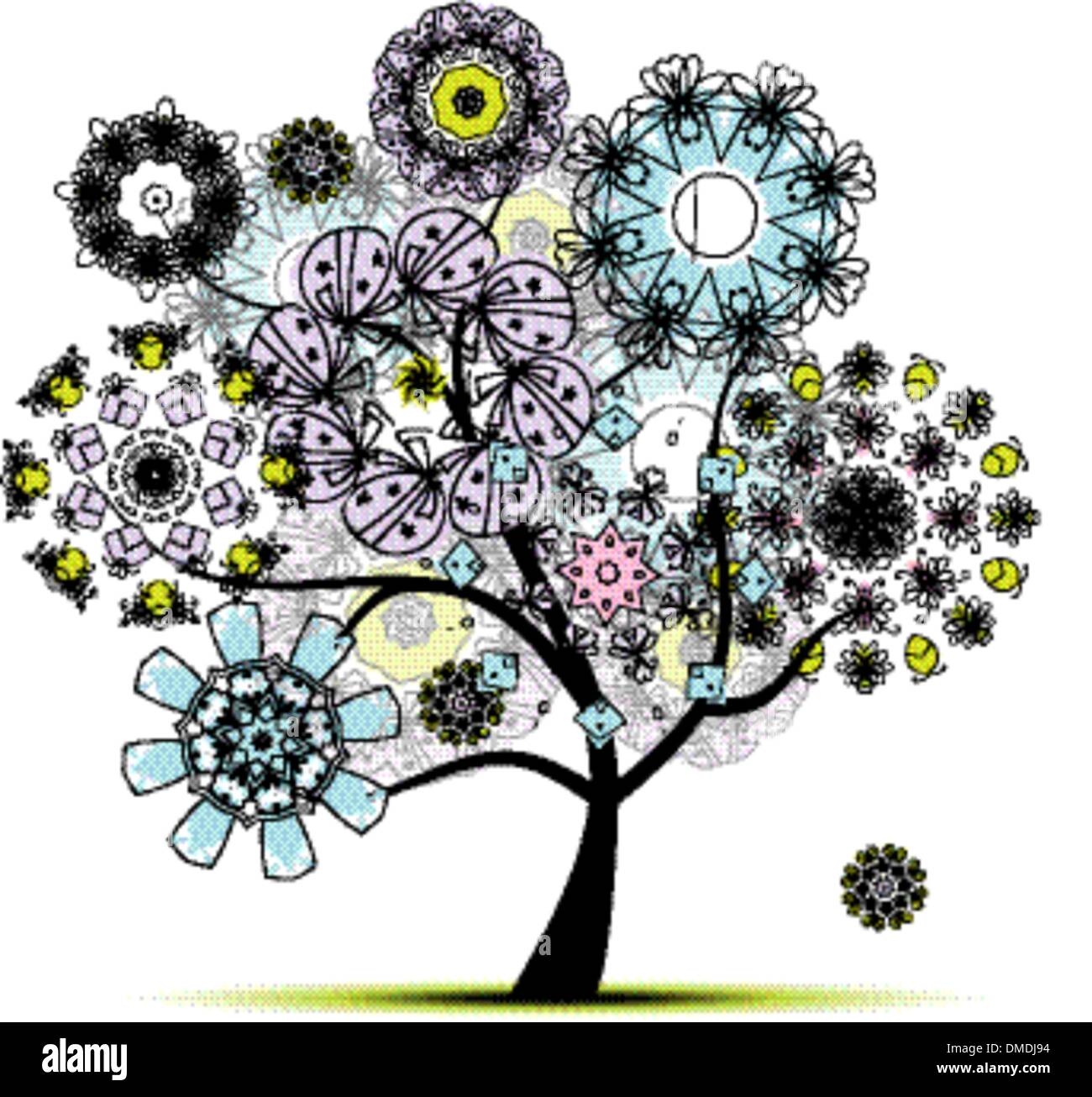 Set of 3 Flower Tree Art main image 1