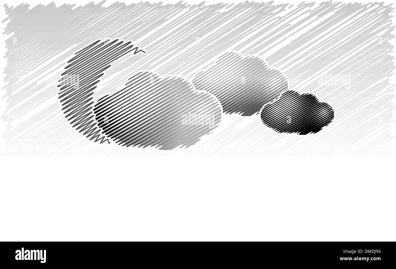 Vintage sky with the moon and clouds Stock Vector