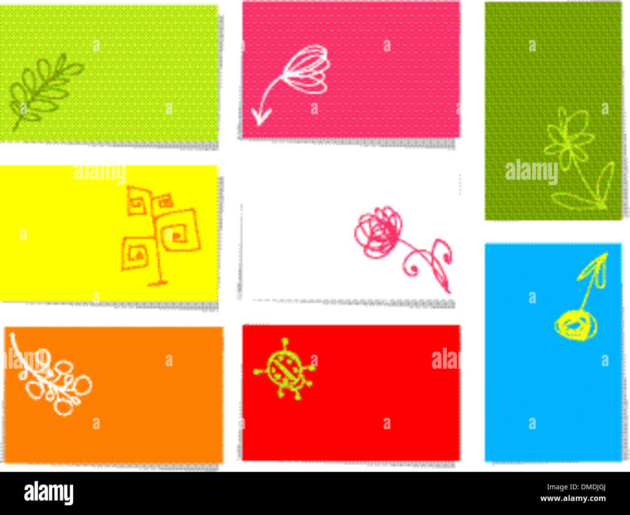 Set of floral cards for your design with place for your text Stock ...