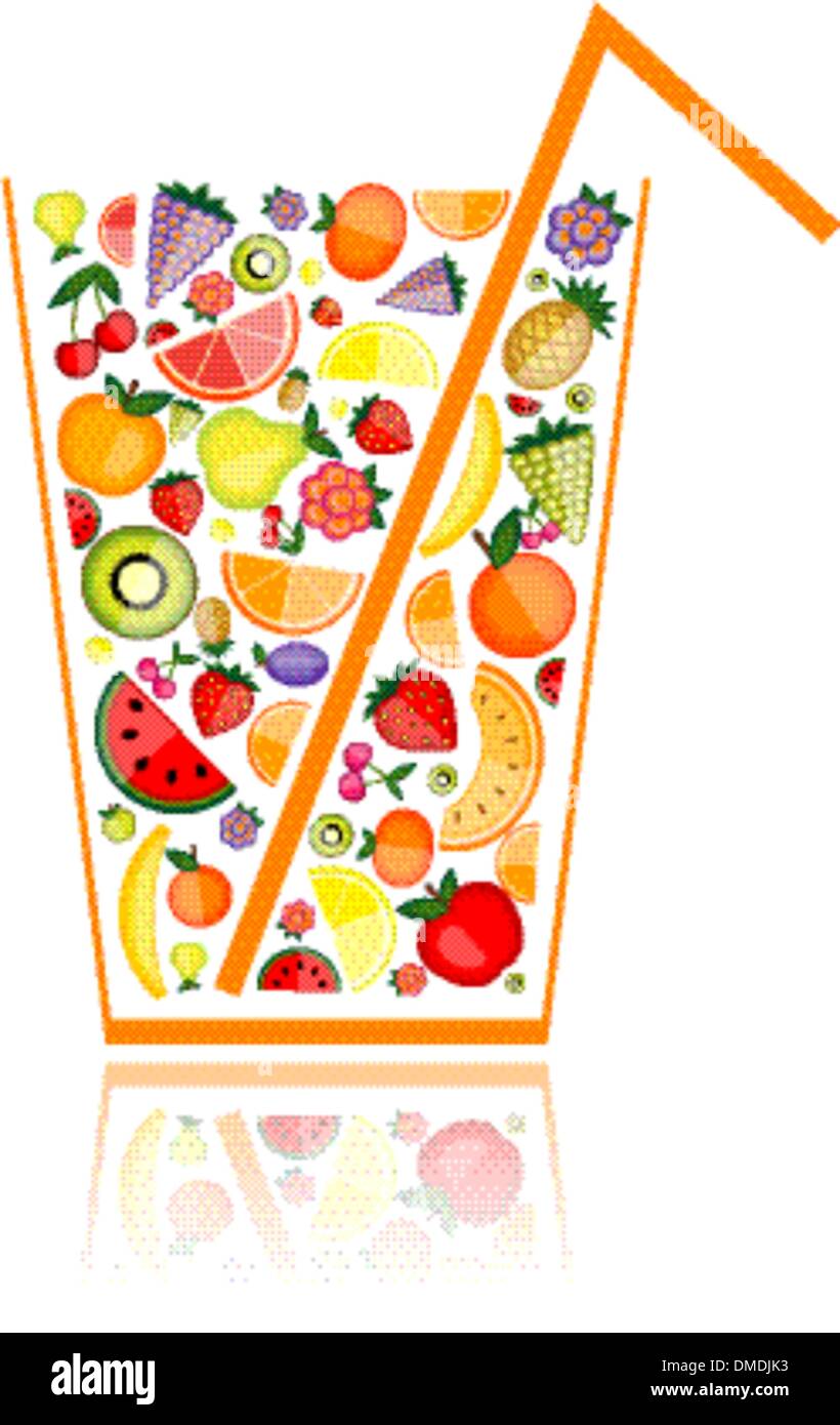 Mix of fruit juice in glass for your design Stock Vector Image & Art Alamy