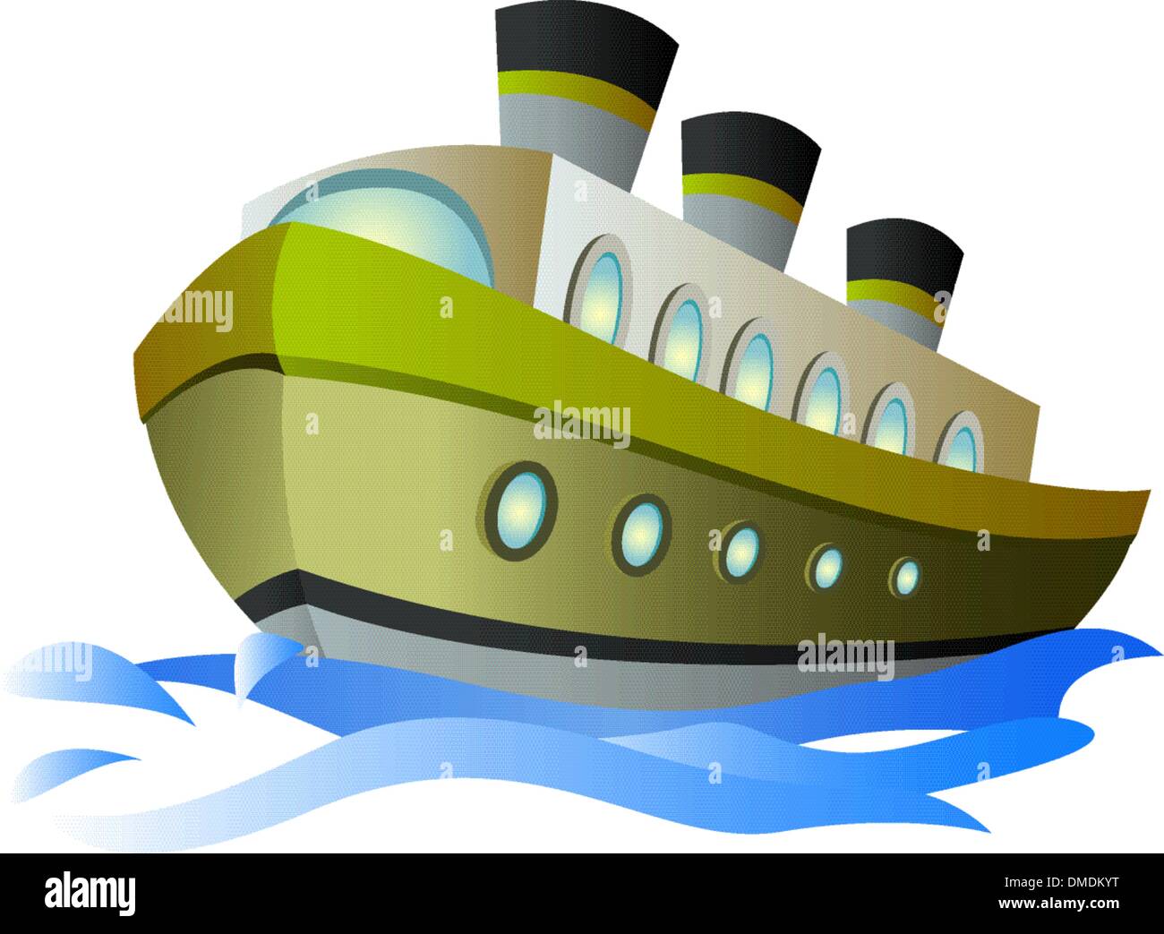 Big Cartoon Steamship Stock Vector Image Art Alamy