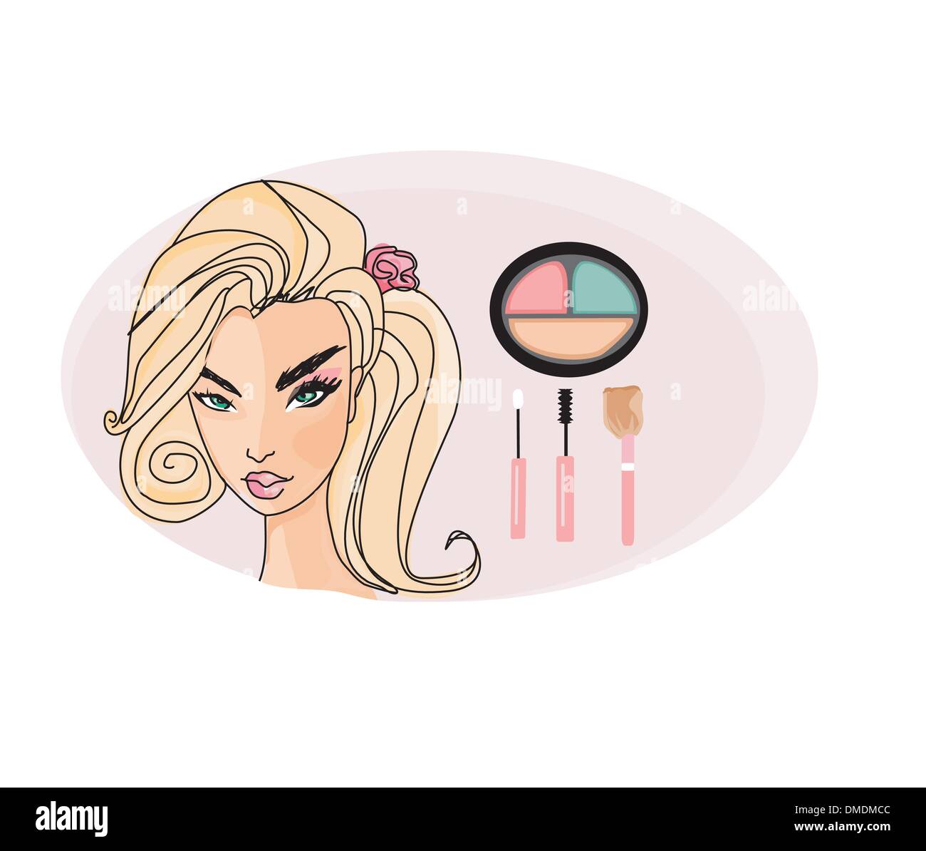 beautiful girl wearing half face makeup Stock Vector Image & Art Alamy