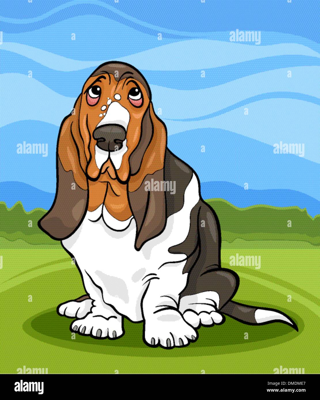 basset hound dog cartoon illustration Stock Vector Image & Art - Alamy