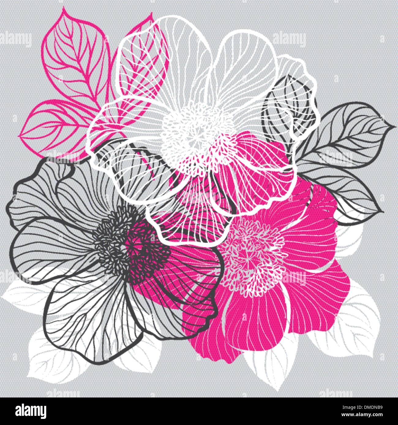 Floral background with flowers of peony Stock Vector Image & Art - Alamy