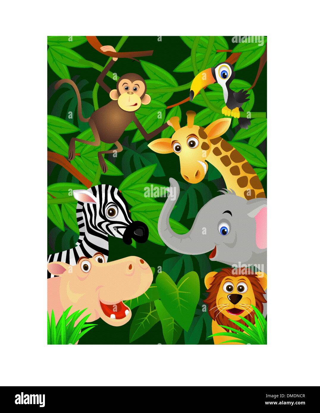 Wild animals in the jungle Stock Vector Image & Art Alamy
