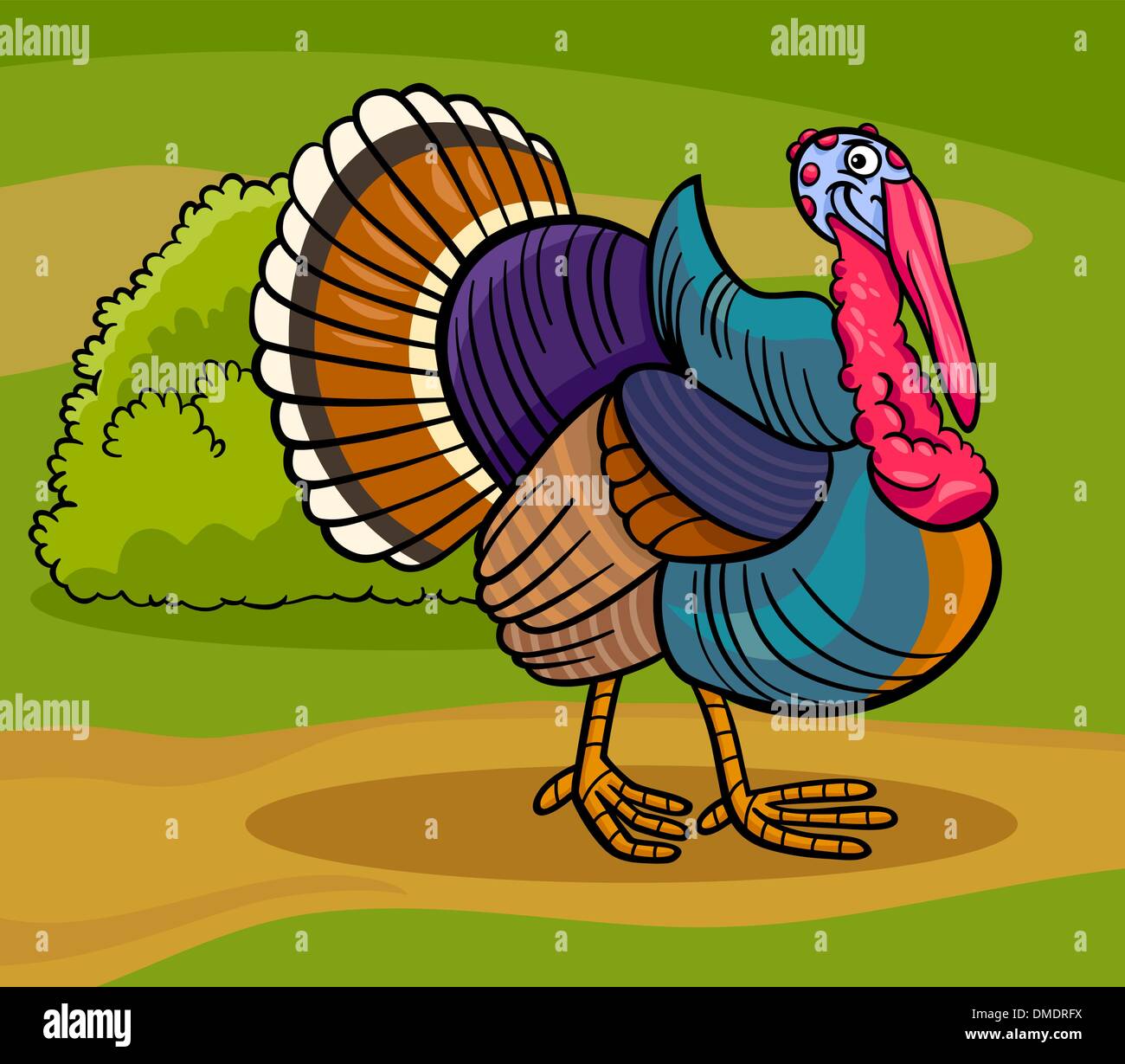 turkey farm bird animal cartoon illustration Stock Vector Image & Art -  Alamy
