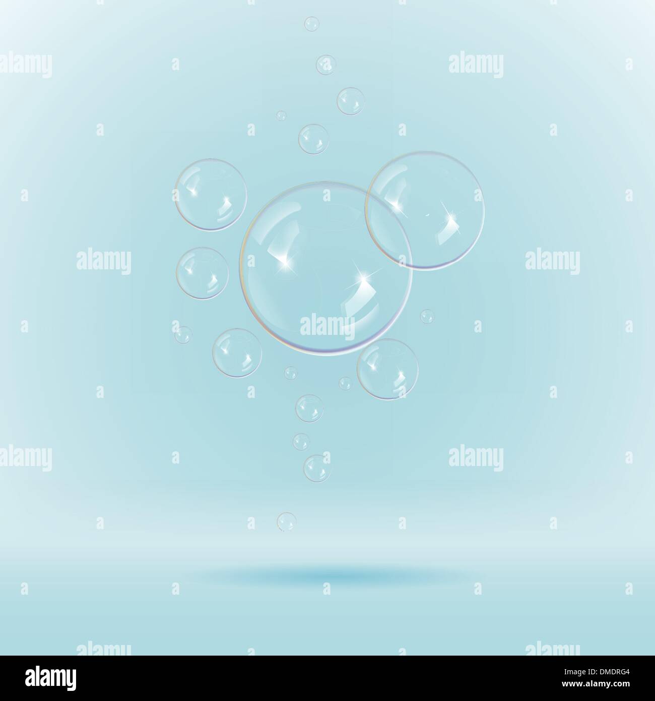 Colorful white soap bubbles isolated Stock Vector