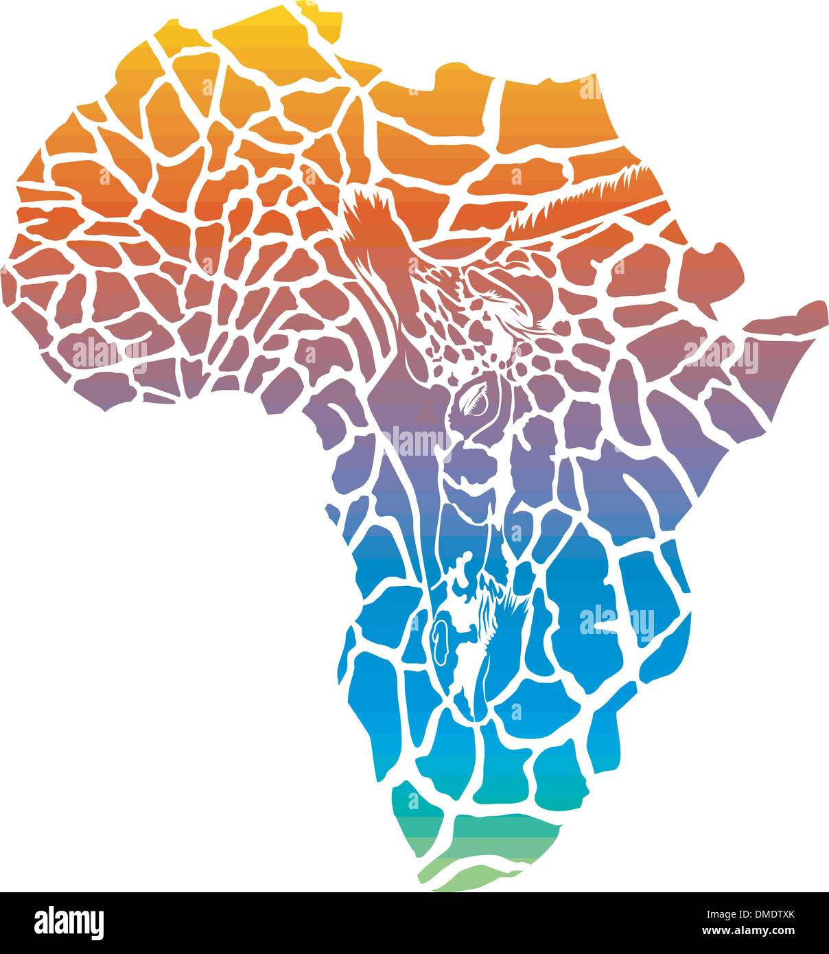 Map of Africa in rainbow giraffe camouflage Stock Vector Image & Art ...