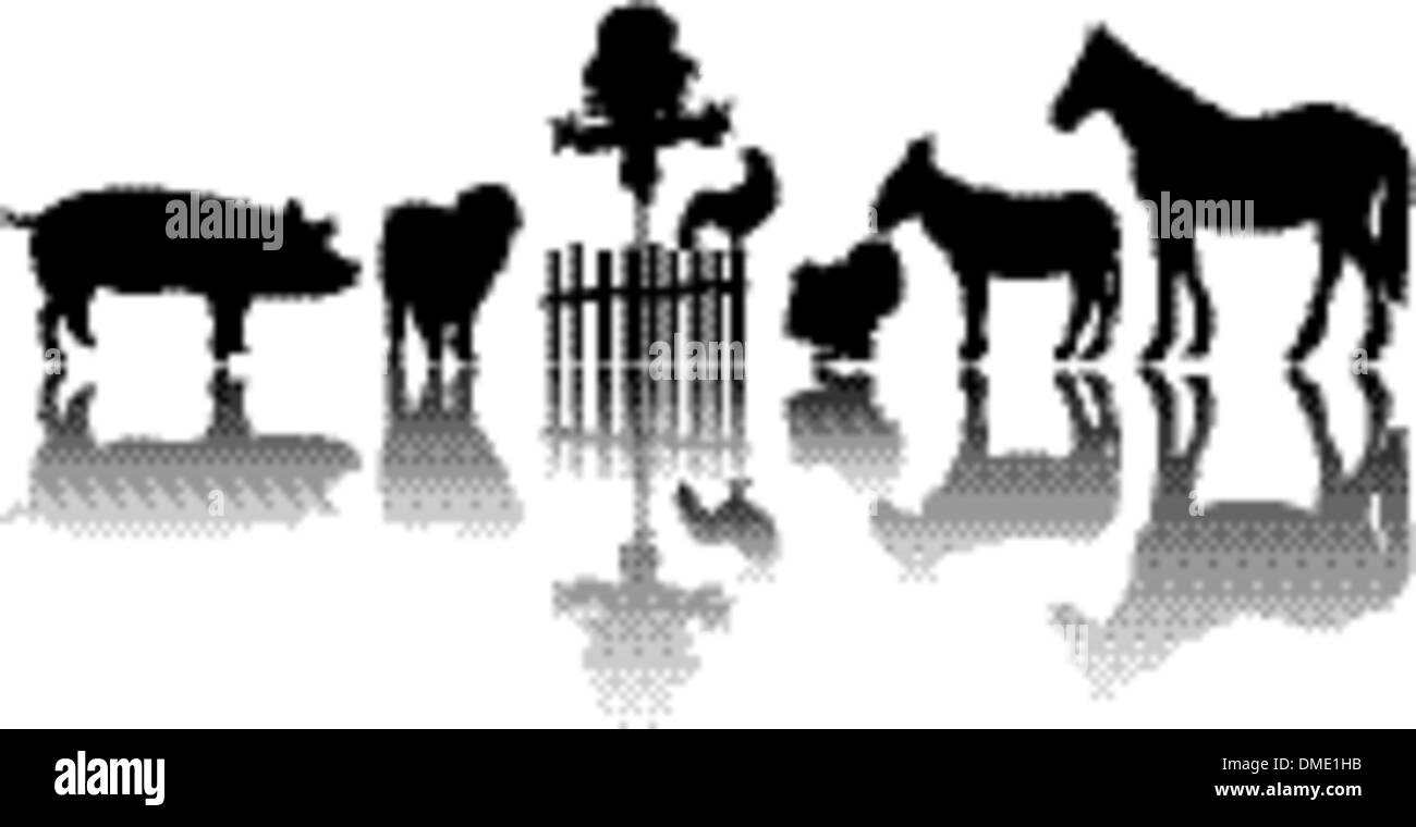 Farm animals silhouettes Stock Vector Image & Art - Alamy