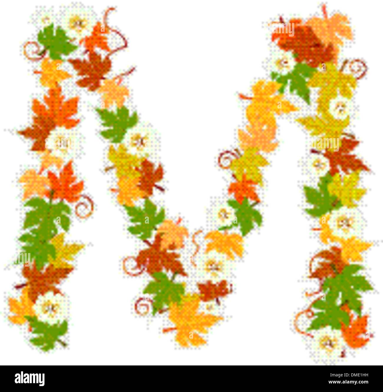 Pattern floral letter m hi-res stock photography and images - Alamy