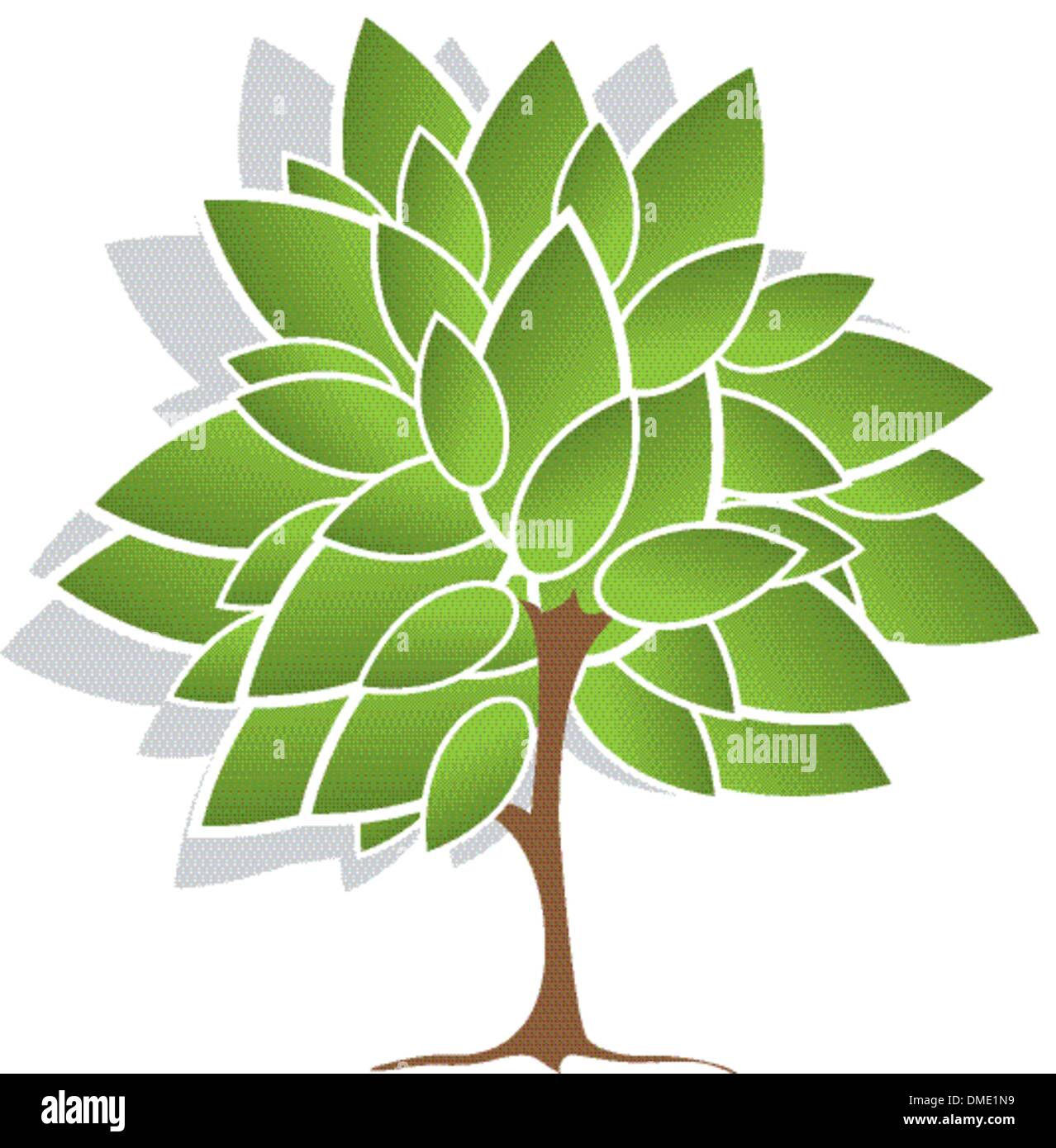 tree with green leaves Stock Vector Image & Art - Alamy