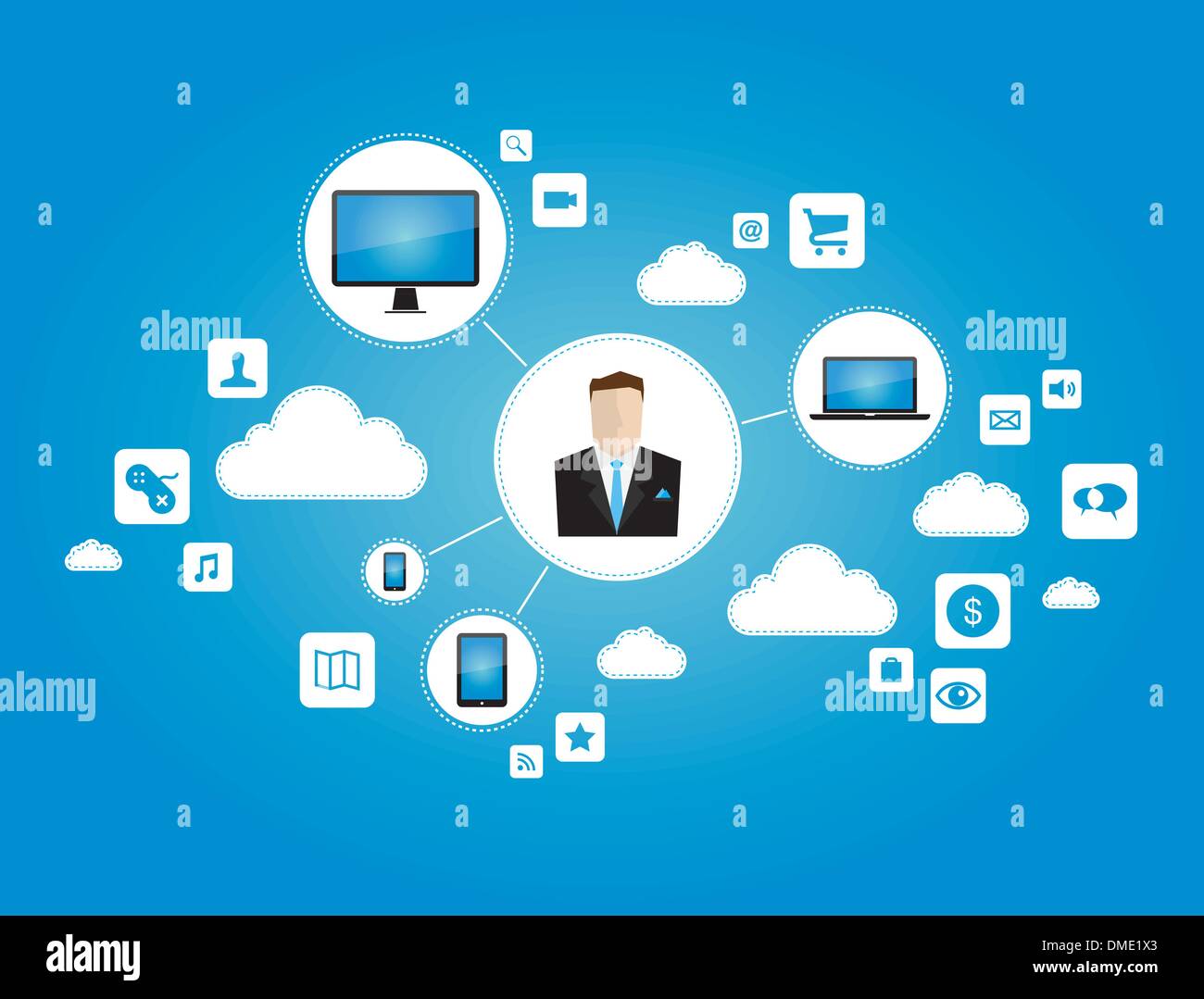 Cloud networking concept service Stock Vector Images - Alamy