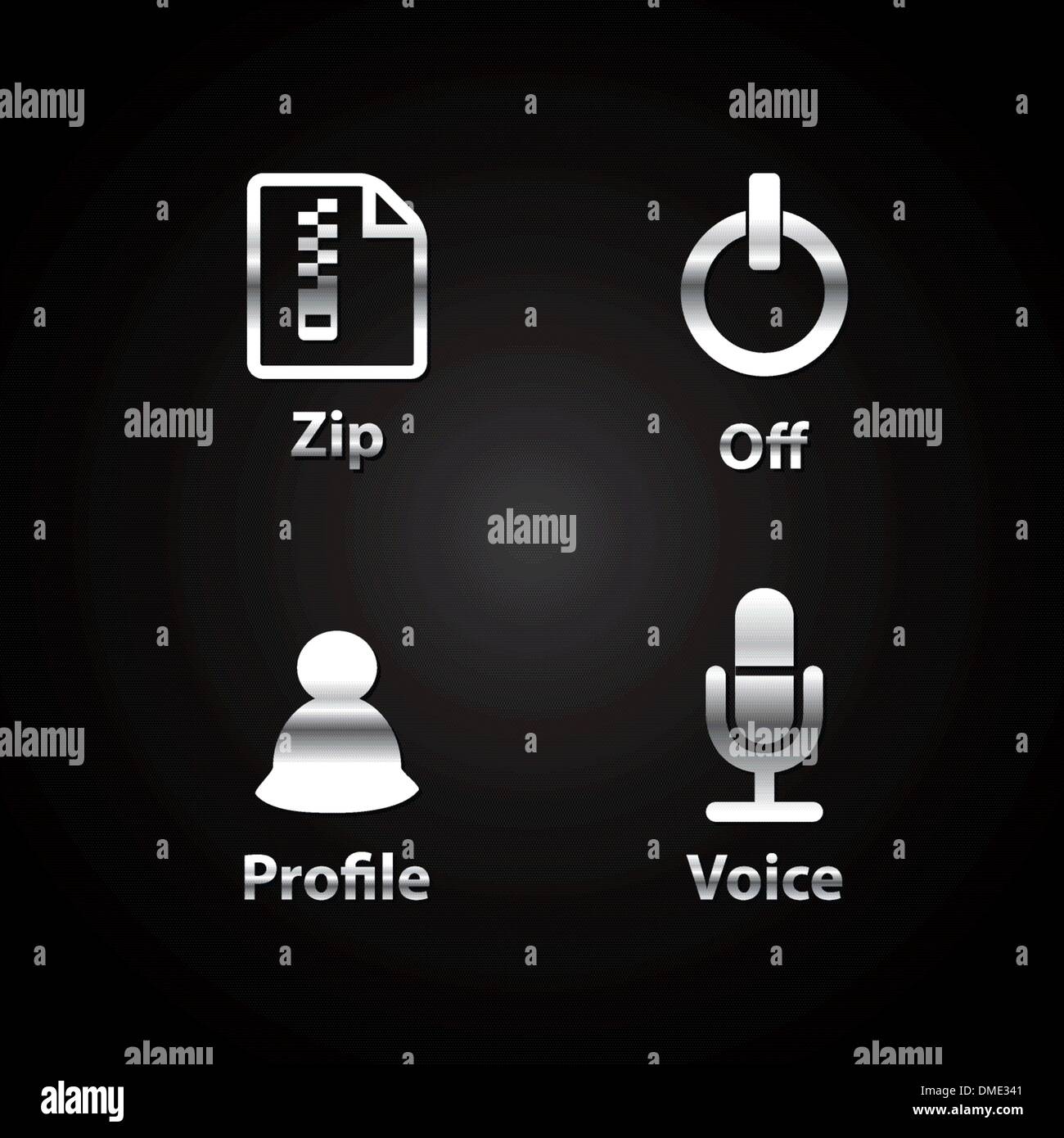 Black and Silver Icon Stock Vector