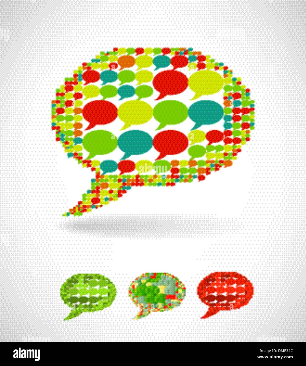 Big speech bubble made from small bubbles Stock Vector
