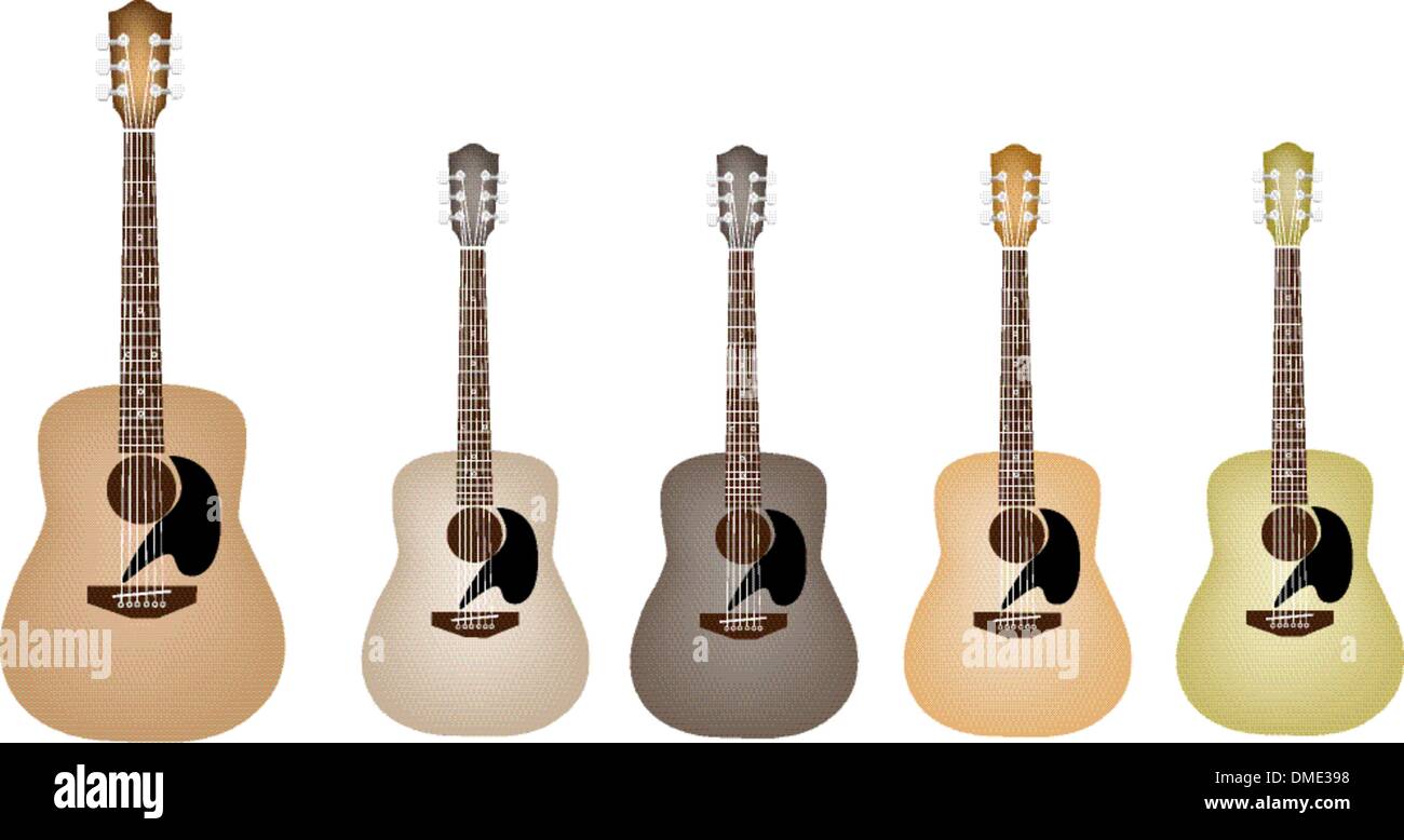 Beautiful Vintage Acoustic Guitars on White Background Stock Vector Image & Art Alamy