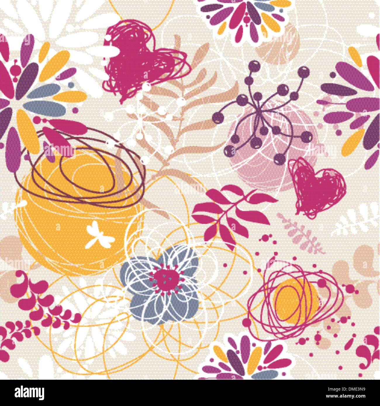 abstract seamless floral retro background Stock Vector Image & Art - Alamy