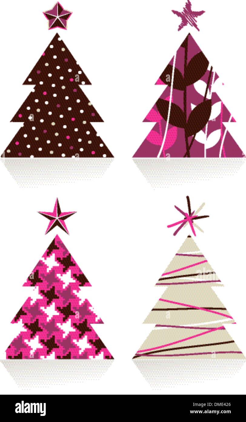 Christmas trees made with different textures design Stock Vector Image ...