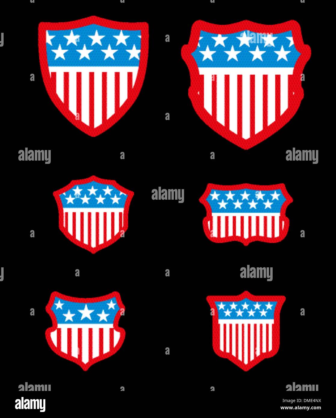 black background american flag shield vector art Stock Vector