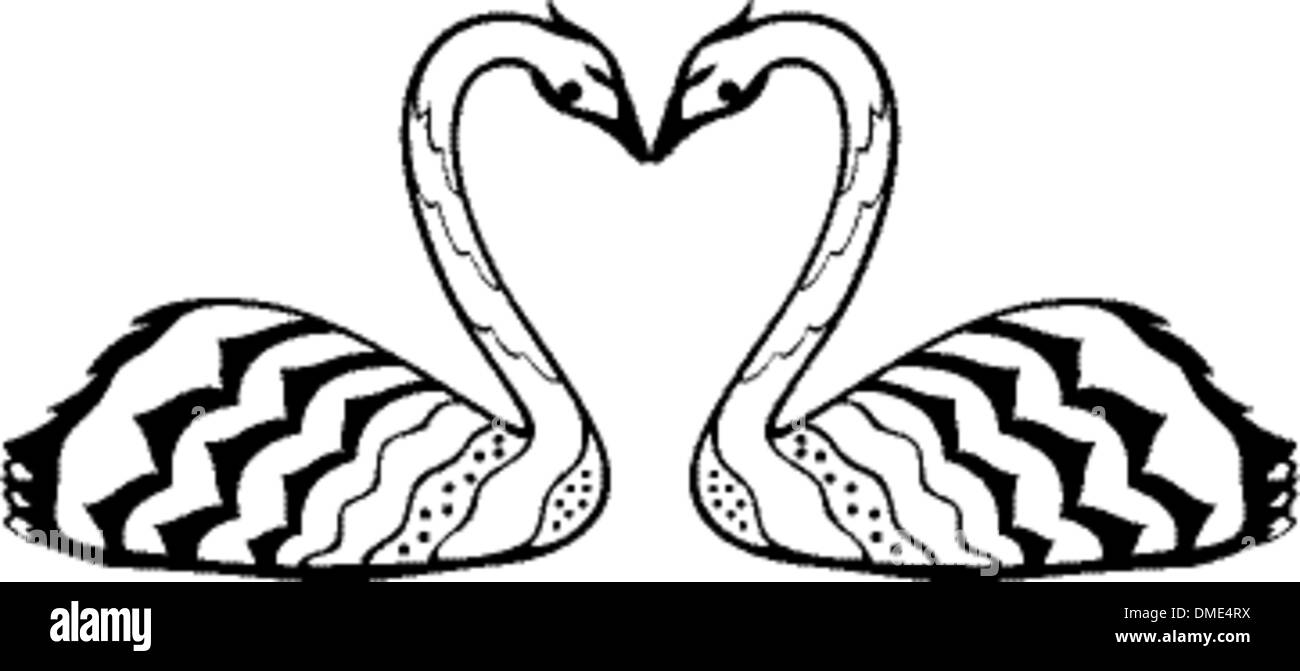 Swan In Love Stock Vector Image &amp; Art - Alamy