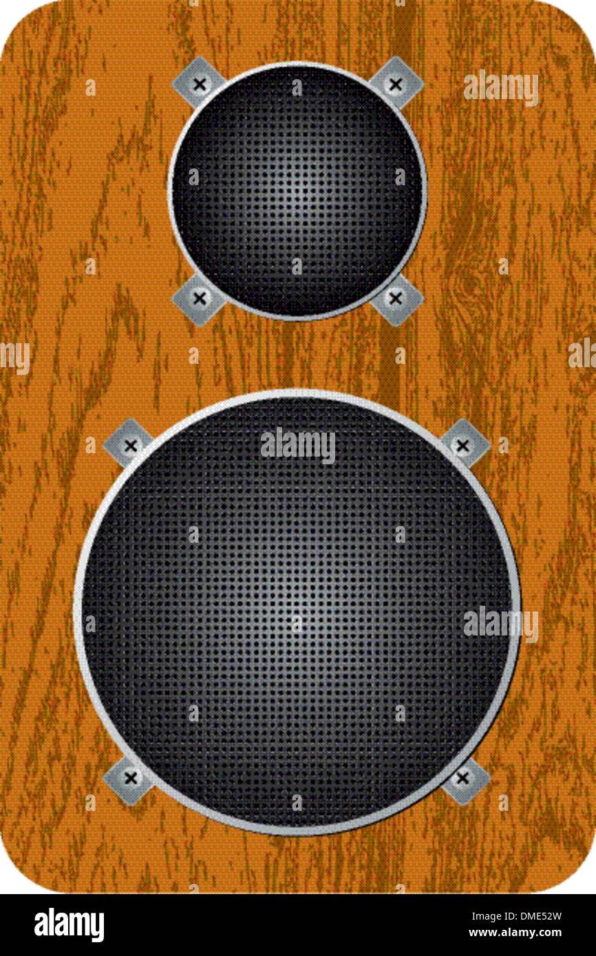 Wood Case Speaker with metal grid Stock Vector Image & Art Alamy