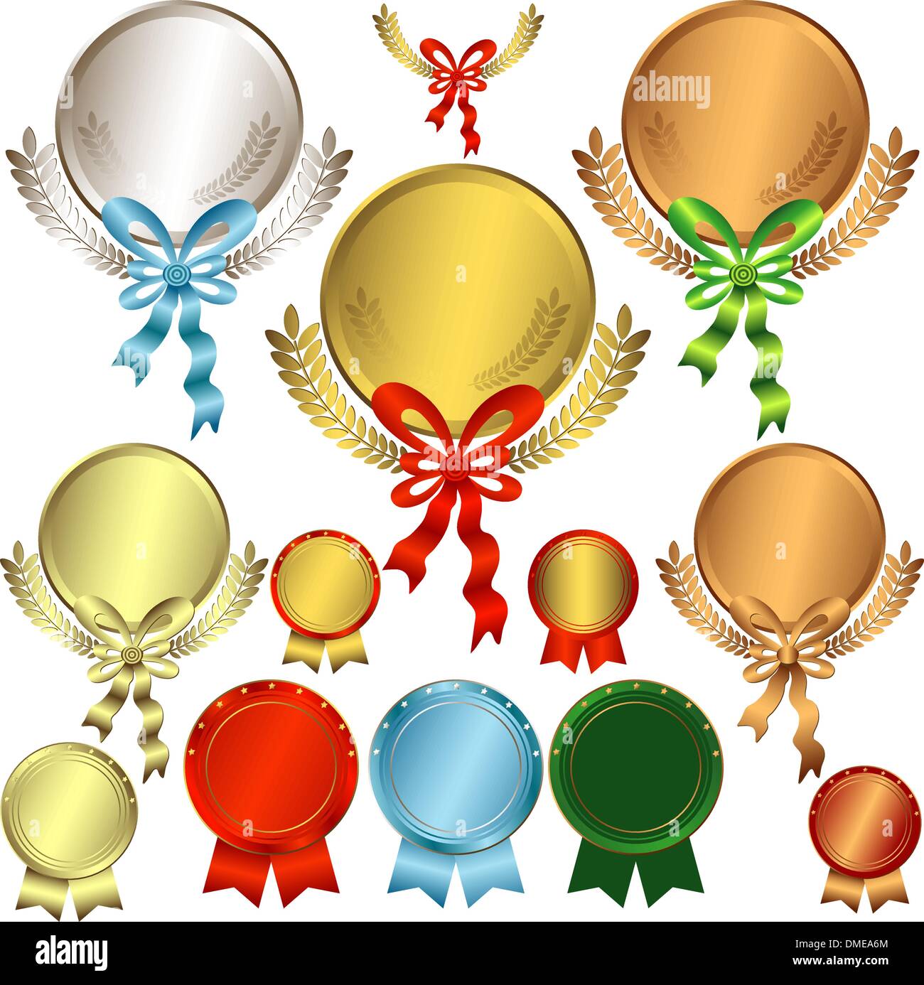 Set metallic awards Stock Vector