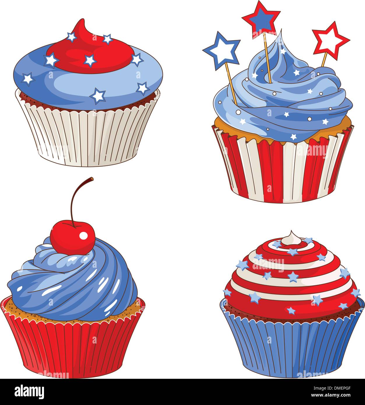 Patriotic cupcakes Stock Vector