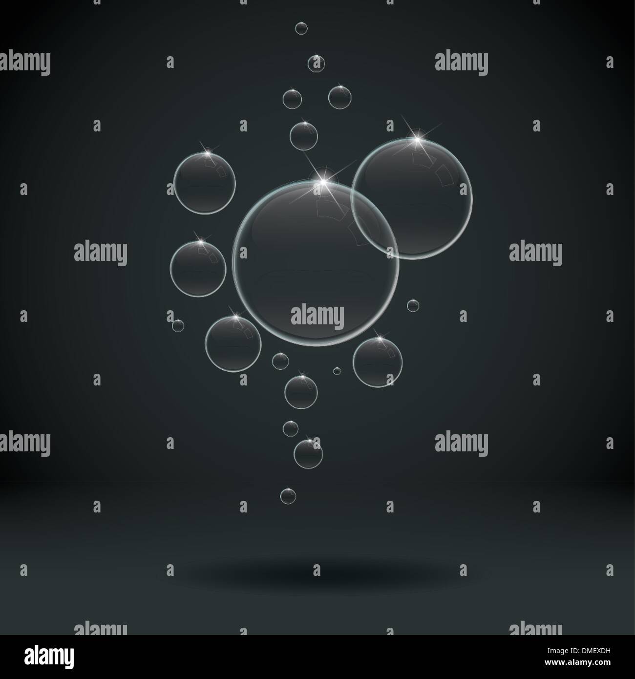 Blue bubbles background, vector illustration Stock Vector