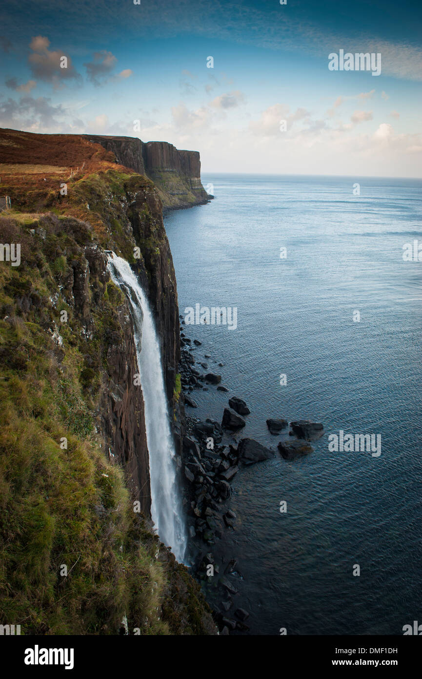 Kilt Rock is a 200 foot high sea cliff. Located on the east coast of Skye ,Scotland Stock Photo