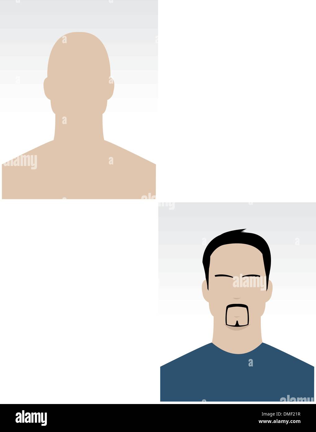 Vector set of simple male faces Stock Vector