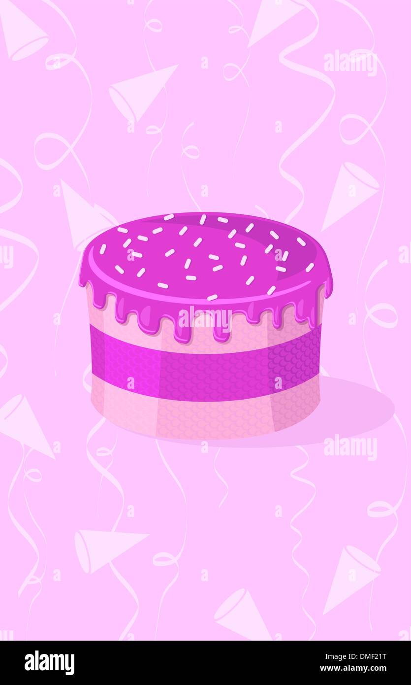 Vector illustration of pink cake Stock Vector Image & Art - Alamy