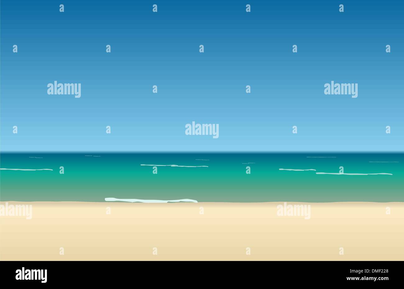 Vector illustration of tropical beach Stock Vector