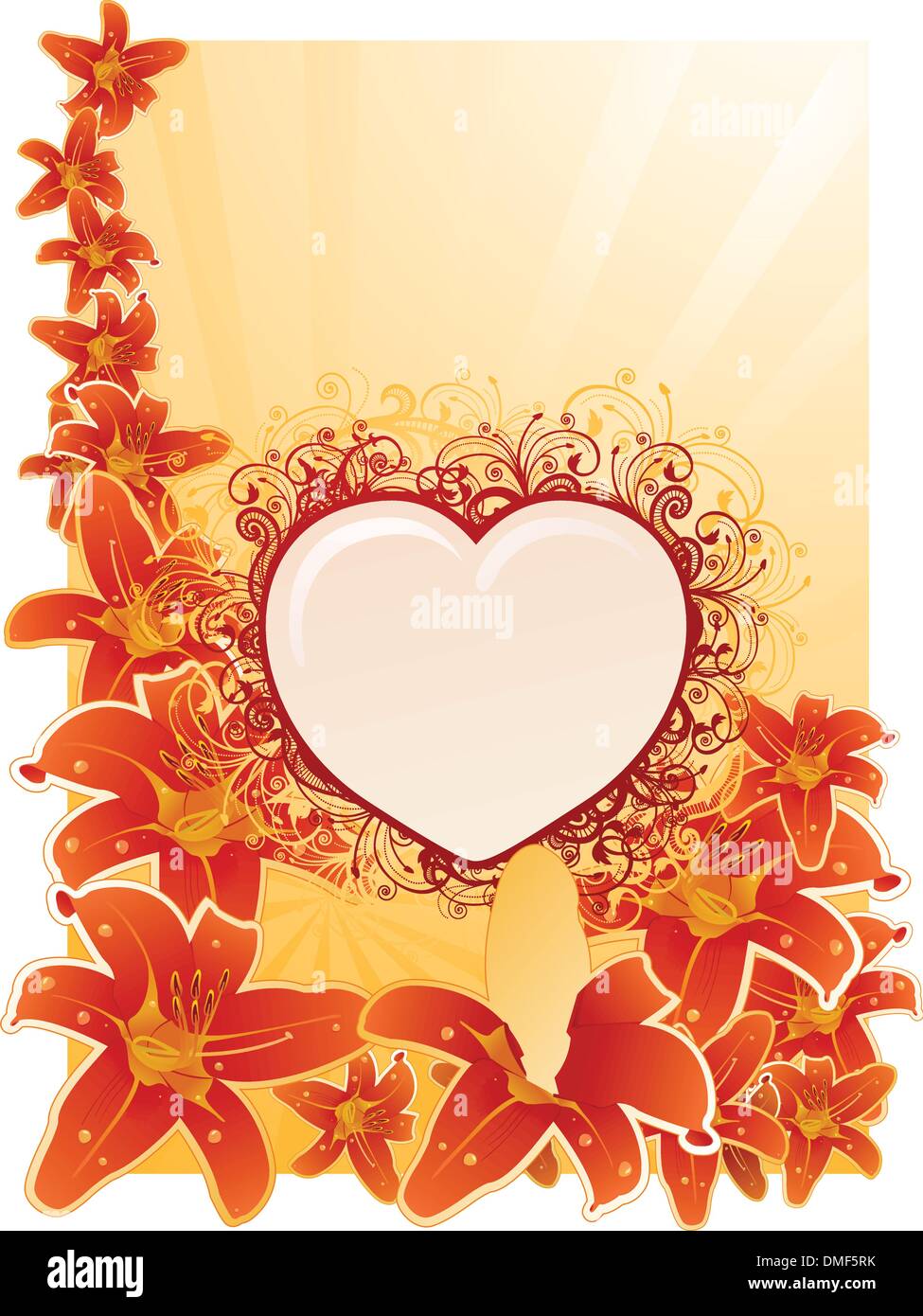 Vector orchid frame with floral heart Stock Vector Image & Art - Alamy