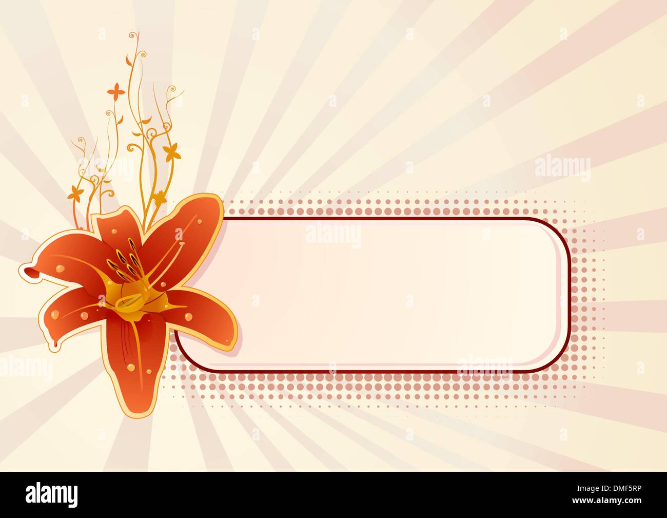 Vector horizontal wallpaper with orchid Stock Vector