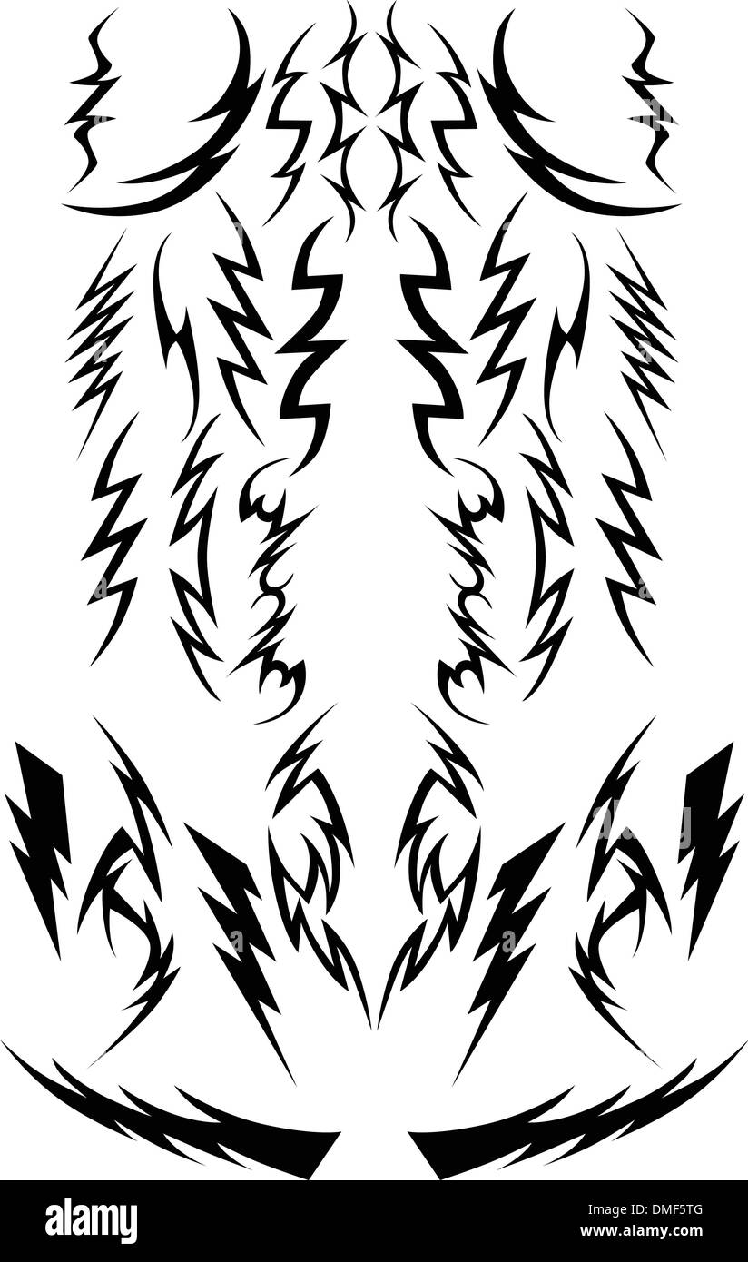 Vector Lightning Bolts Image Collection Stock Vector