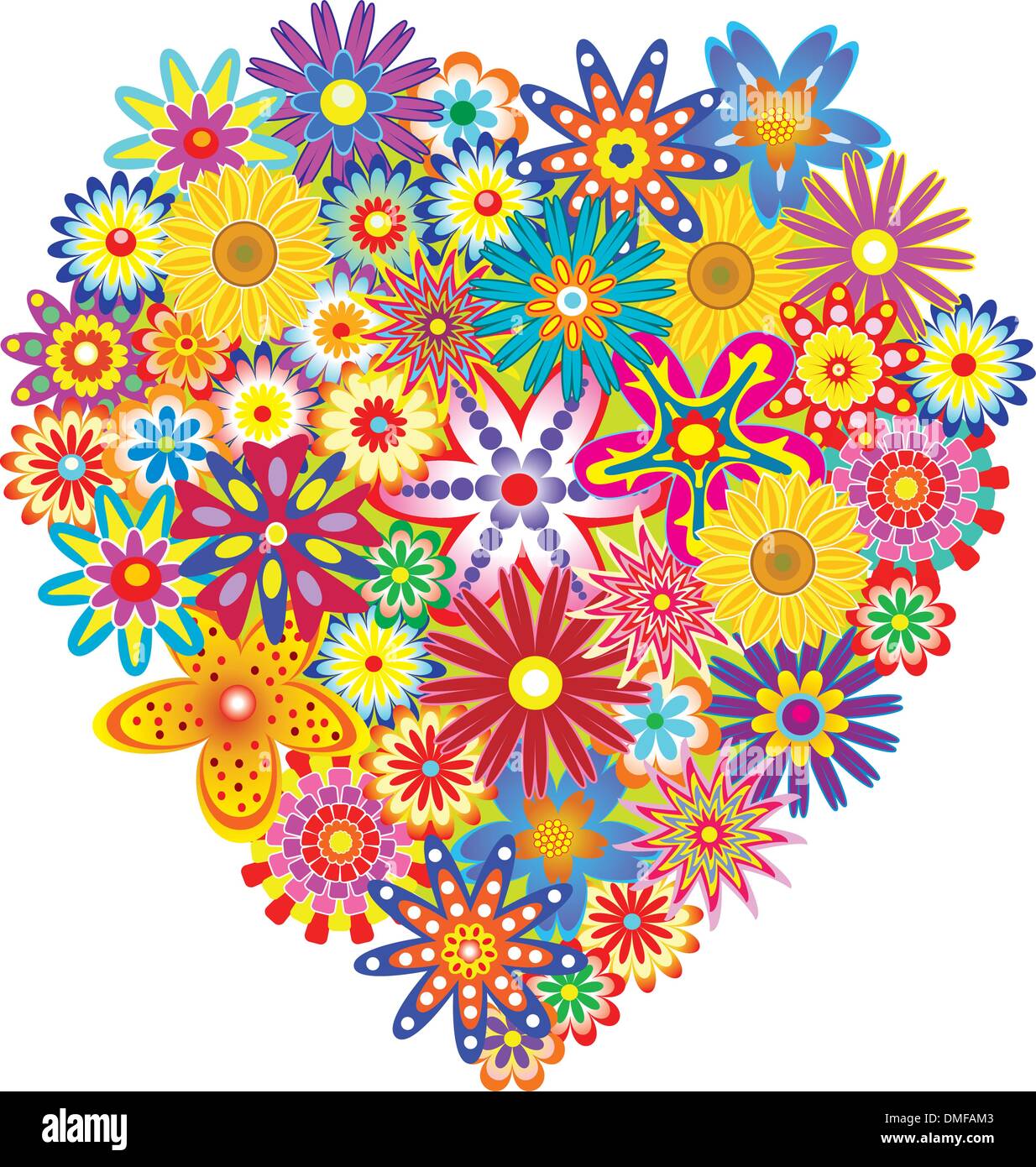 Purple heart flower Stock Vector Images - Alamy