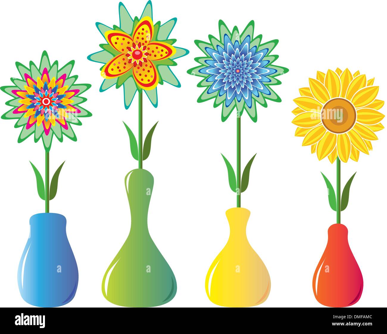 vector flowers in vases Stock Vector Image & Art Alamy