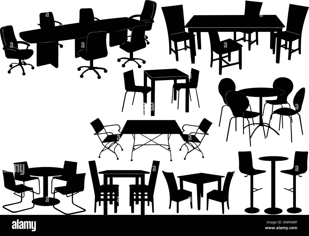 Illustration of tables and chairs Stock Vector Image & Art Alamy
