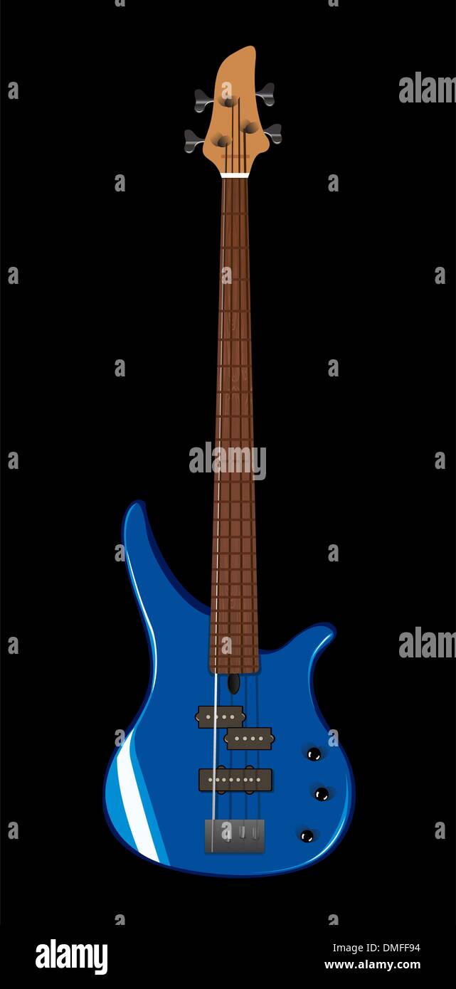 Vector illustration of blue bass guitar Stock Vector Image & Art Alamy