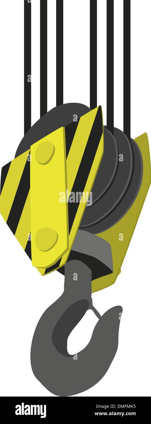 Crane Hook isolated on a white background Stock Vector