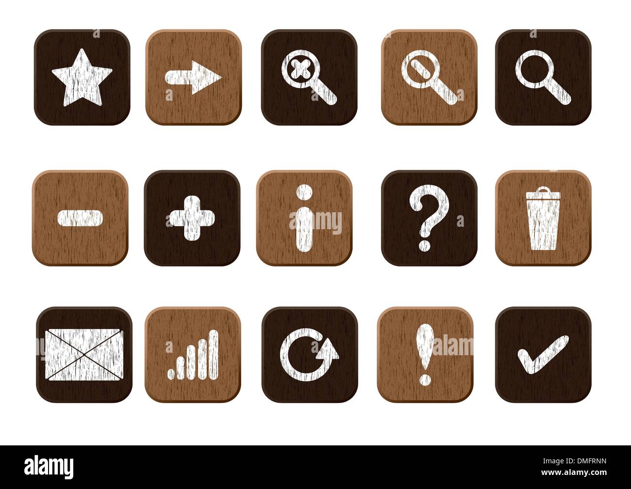 wooden icons set white Stock Vector Image & Art Alamy